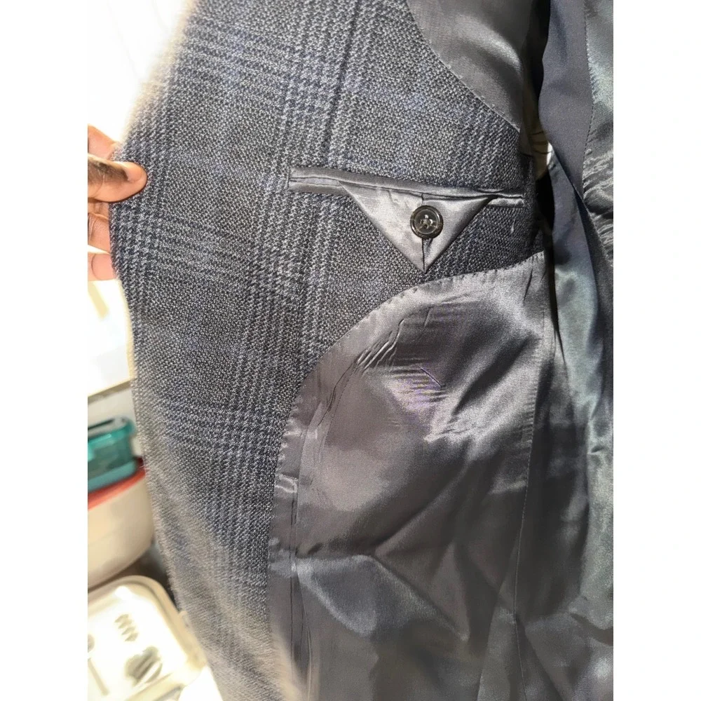 Lauren Ralph Lauren Mens Grey Glen Plaid Two Button Blazer Sport Coat